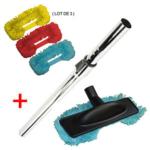 Lot Brosse microfibre + canne + 3 mop de remplacement