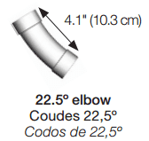 coude 22 degres rétraflex court