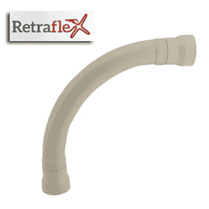 Coude à 90° Tres grand rayon pour flexible retractable mural : RETRAFLEX / HIDE A HOSE / Etc