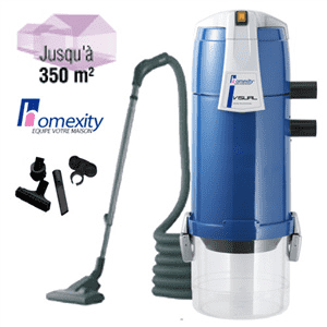 Pack Aspirateur Central VISUAL350 Homexity avec flexible simple de 9m