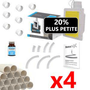 kit 4 prises petit modèle blanches retraflex avec tuyaux pour flexible rétractable