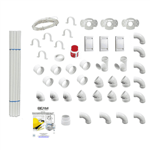 Kit de base 180 m² : 1 Kit 3 prises  + 20m de tuyaux pvc 