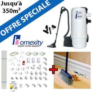 Aspirateur central VISUAL 400 + Flexible inter on/off de 9m + 6 ACC + KIT DE BASE + RAMASSE MIETTES