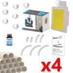 kit 4 prises blanches retraflex avec tuyaux pour flexible rétractable de 12 m ou 9 m