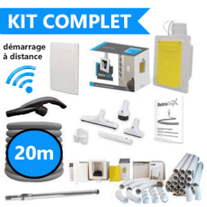 Kit d'installation complet flexible de 20m retractable dans le mur : SANS FILS