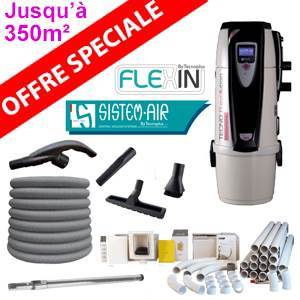 Aspiration centralisée TECNO R-EVOLUTION 350 - Sistem Air + kit 1 prise flexible mural de 12m