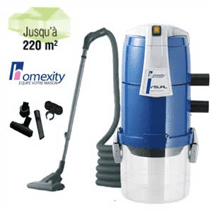 Aspirateur centralise VISUAL250 avec flexible simple de 9m