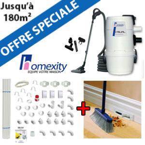 Aspirateur central VISUAL 150 + Flexible inter on/off de 9m + 6 ACC + KIT DE BASE + RAMASSE MIETTES