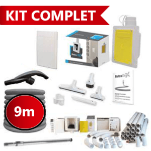 Kit d'installation complet pour un flexible retractable dans le mur : 9 metres ( 1 prise )