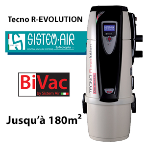 SISTEM AIR - Aspirateur central TECNO R-EVOLUTION 150 - Préconisé jusqu'à 180m²