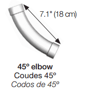 coude 45 degres en pvc rétraflex