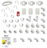 Kit de tuyauterie ECO d'aspiration centralisée pour la pose de 3 prises