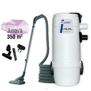 Aspirateur centralise VISUAL400 avec flexible simple de 9m et accessoires