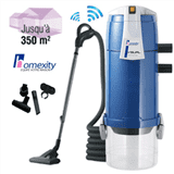 Aspirateur Central VISUAL350 avec flexible radio et accessoires