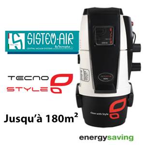 Sistem Air - Aspiration centralisée TECNO STYLE MINI 150 - Préconisé jusqu'à 150m²  