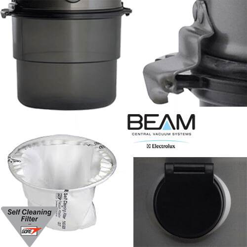 Pack Aspirateur central Beam 398 + 16 m de tuyau + Kit flexible retractable retraflex de 12m