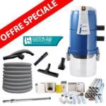 Pack Aspirateur central VISUAL 250 +  16 m de tuyau + Kit flexible retractable retraflex de 12m