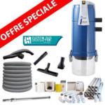 Pack Aspirateur central VISUAL 350 + 16 m de tuyau + Kit flexible retractable retraflex de 12m