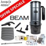 Pack Aspirateur central Beam 398 + 16 m de tuyau + Kit flexible retractable retraflex de 12m