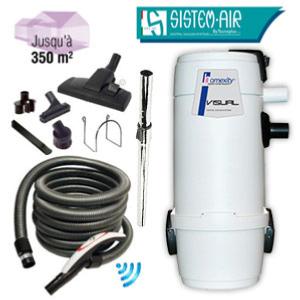 Aspirateur centralise VISUAL400 avec flexible commande sans fil