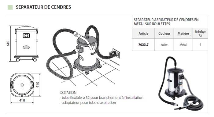 sépérateur cendres métal sistemair